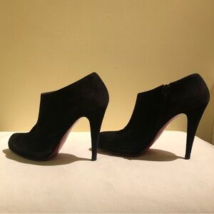 Christian Louboutin Black Suede Heeled Ankle Boots